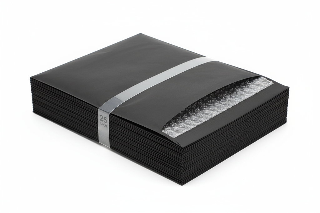 Bubble Padded Envelope 25pc 23*30 black mostly used for transporting cellular devices or medication 